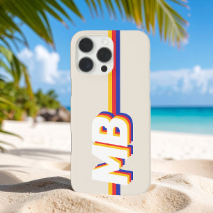 Coque iPhone 16 Pro Max Rayures rétrospectives Monogramme initial personna