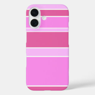 Coque Pour iPhone 16 Rayures roses
