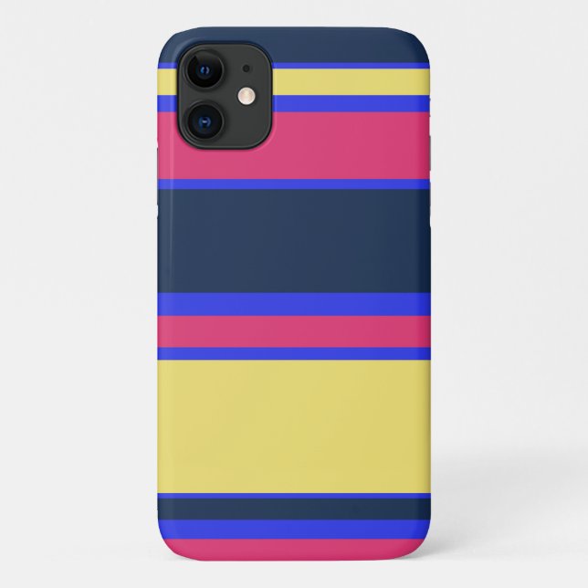 Coques Case-Mate iPhone Rayures roses, jaunes et bleues (Dos)