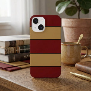 Coque Pour iPhone 16 Rayures rouges et or de Noël classique