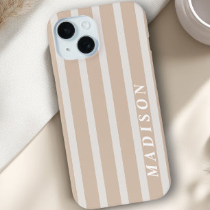 Coque Case-Mate iPhone Rayures sur mesure Taupe Crème