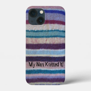 Etui iPhone 13 Mini rayures tricotées colorées vintage fun
