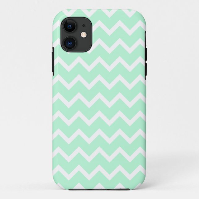 Coques Case-Mate iPhone Rayures vertes en bon état de Chevron de zigzag (Dos)