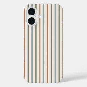 Coque Pour iPhone 16 Rayures verticales Bohème de Terre Minimalisme