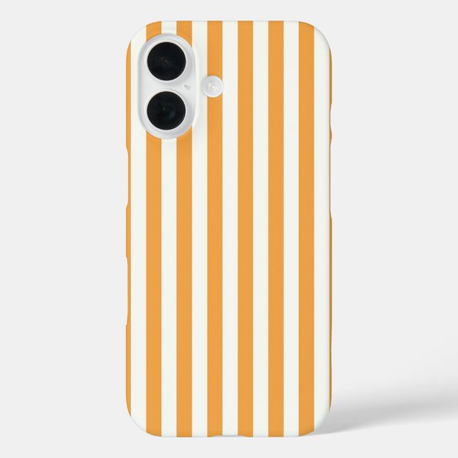 Coques Case-Mate iPhone Rayures verticales orange vif et blanc - esthétiqu (Verso)