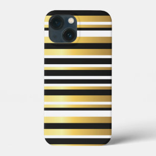 Case-Mate iPhone Case Rayures Vintage Noir, Or et Blanc
