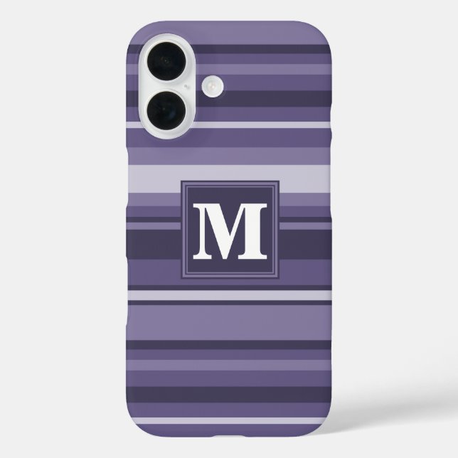 Coques Case-Mate iPhone Rayures violettes de cuir monogramme (Verso)