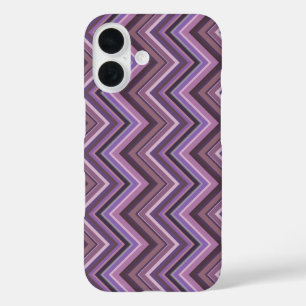 Coque Pour iPhone 16 Rayures zigzag mauve