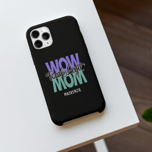 Coque Case-Mate iPhone Real Legit Wow Mom Imprimer (violet et Turquoise)