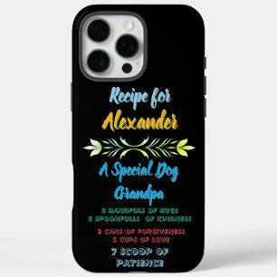 Coque iPhone 16 Pro Max Recette de coeur pour le chien Alexandre