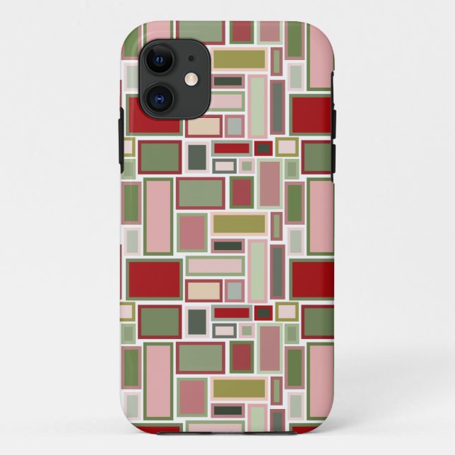Coques Case-Mate iPhone Rectangles de Noël Boho (Dos)