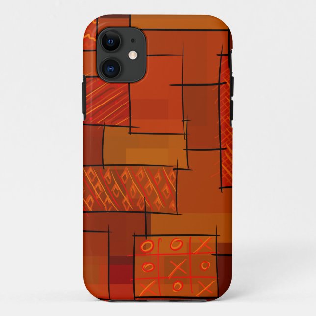Coques Case-Mate iPhone Rectangles, motif patchwork, doodle. Surface de re (Dos)