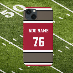 Case-Mate iPhone Case Red Black and Pewter Sports Stripe