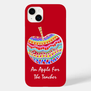Coque Case-Mate iPhone Red Folk Art Apple Enseignant