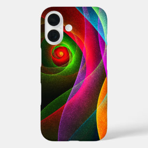 Coque Pour iPhone 16 Red Green Orange Modern Abstrait Art Motif #22