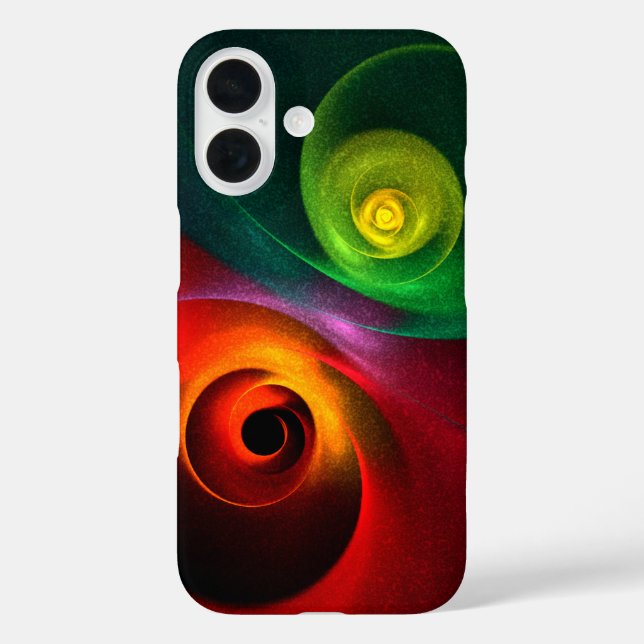 Coques Case-Mate iPhone Red Green Yin Yang Moderne Motif d'art Abstrait #2 (Verso)