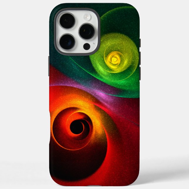 Coques Case-Mate iPhone Red Green Yin Yang Moderne Motif d'art Abstrait #2 (Verso)