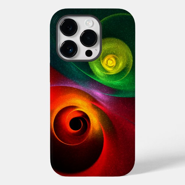 Coques Case-Mate iPhone Red Green Yin Yang Moderne Motif d'art Abstrait #2 (Verso)