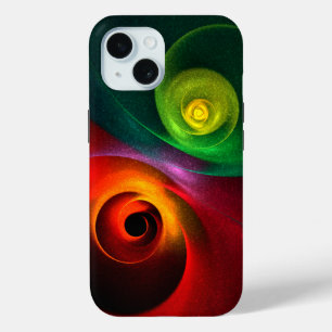Coque Case-Mate iPhone Red Green Yin Yang Moderne Motif d'art Abstrait #2