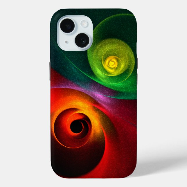 Coques Case-Mate iPhone Red Green Yin Yang Moderne Motif d'art Abstrait #2 (Verso)
