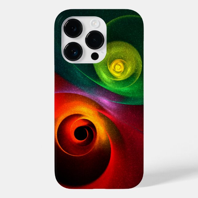 Coques Case-Mate iPhone Red Green Yin Yang Moderne Motif d'art Abstrait #2 (Verso)