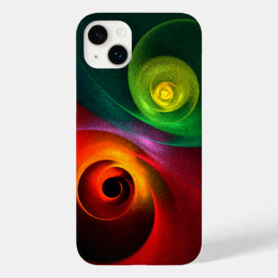 Coque Case-Mate iPhone Red Green Yin Yang Moderne Motif d'art Abstrait #2