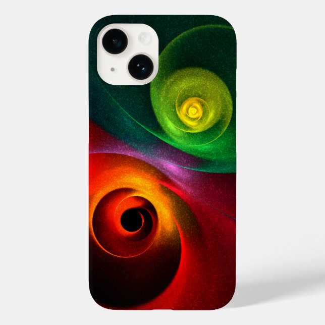 Coques Case-Mate iPhone Red Green Yin Yang Moderne Motif d'art Abstrait #2 (Verso)