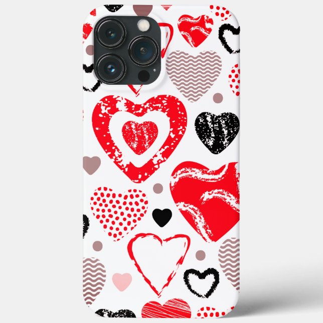 Coques Case-Mate iPhone Red Hearts Motif sans faille (Verso)