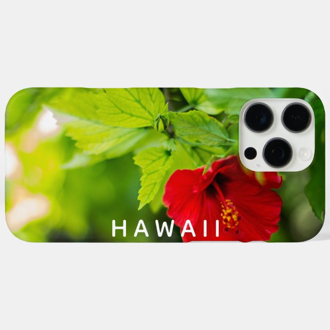 Coques Case-Mate iPhone Red Hibiscus Hawaii Tropical Flower iPhone (Verso (horizontal))