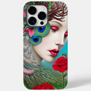 Coque Case-Mate iPhone Red Lips et Rose Peacock Abstrait