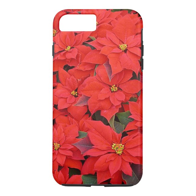 Coques Case-Mate iPhone Red Poinsettias I Christmas Holiday Floral Photo (Dos)