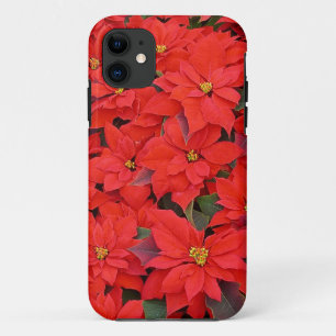 Coques Pour iPhone Red Poinsettias I Christmas Holiday Floral Photo