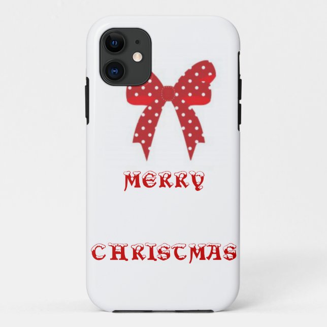 Coques Case-Mate iPhone Red Polka Dot Joyeux Noël (Dos)