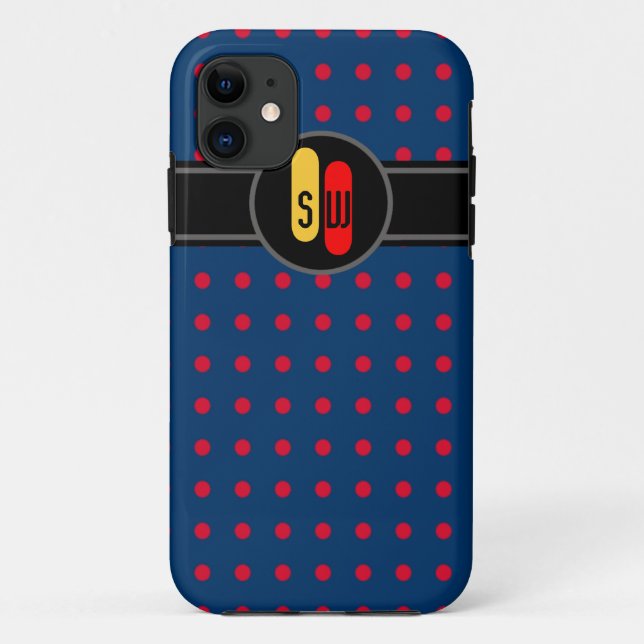 Coques Case-Mate iPhone red polkadots and your initié (Dos)