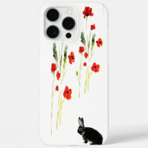 Coque iPhone 16 Pro Max Red Poppy Lapin Lapin Nature