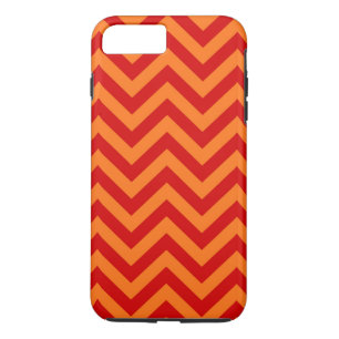 Case-Mate iPhone Case Red, Pumkin Orange Large Chevron Zig Zag