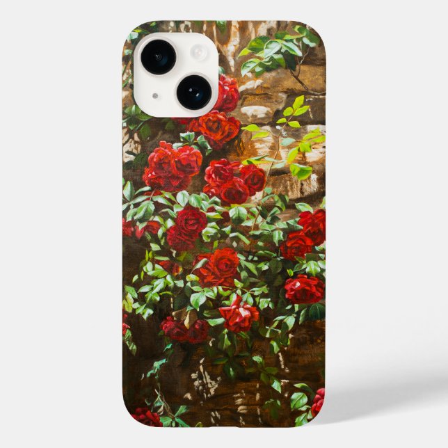 Coques Case-Mate iPhone Red Roses Against a Stone Wall (Verso)
