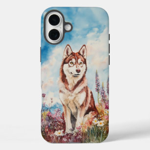 Coque Pour iPhone 16 Plus Red Siberian Husky - Boîtier téléphonique dur
