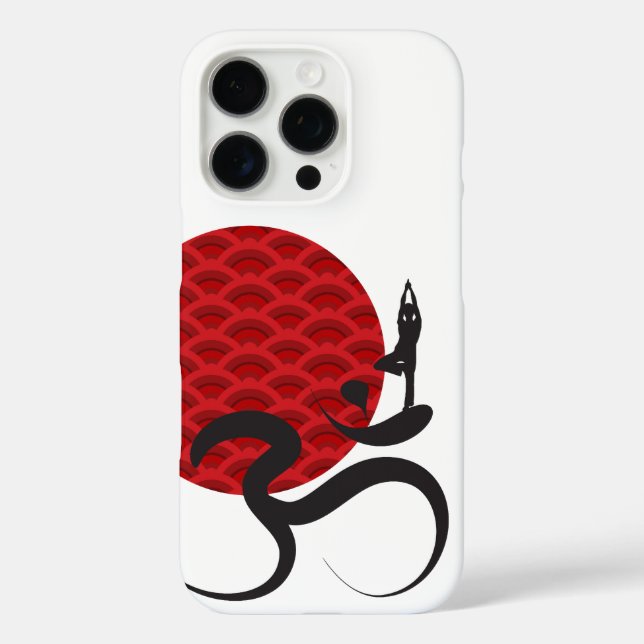 Coques Case-Mate iPhone Red Sun Yoga Spirituel Indien Méditez Om Ohm Logo (Verso)