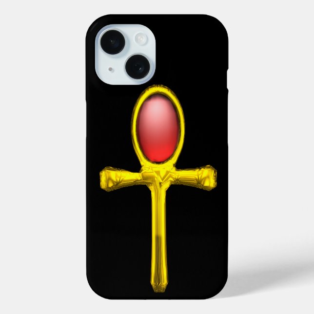 COQUES Case-Mate iPhone RED TALISMAN /GOLD EGYPTIAN ANKH (Verso)