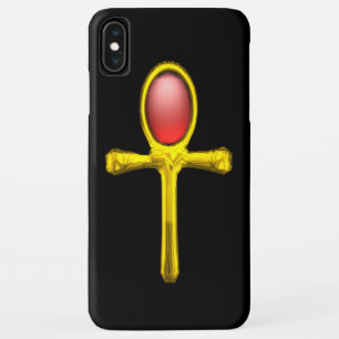 COQUE POUR iPhone XS MAX RED TALISMAN /GOLD EGYPTIAN ANKH