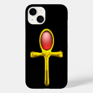 Coque Case-Mate iPhone RED TALISMAN /GOLD EGYPTIAN ANKH Black