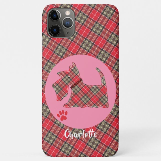 Coques Case-Mate iPhone Red Tartan Plaid Scottie Chien mignon Chien Person (Dos)
