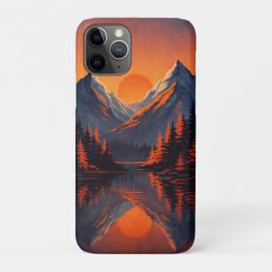 Case-Mate iPhone Case Reflet de coucher de soleil de montagne Ciel orang