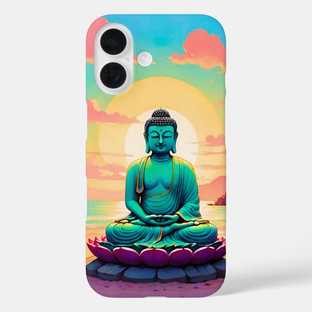 Coques Case-Mate iPhone Reflet du coucher de soleil de Bouddha (Verso)