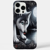 Reflet du loup blanc au clair de lune
