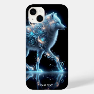 Coque Case-Mate iPhone Réflexion bleu de loup mignon Imaginaire