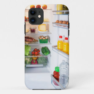 Coques Pour iPhone Réfrigérateur ouvert rempli de nourriture