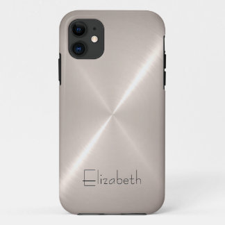 Coques Pour iPhone Regard argenté en métal d'acier inoxydable