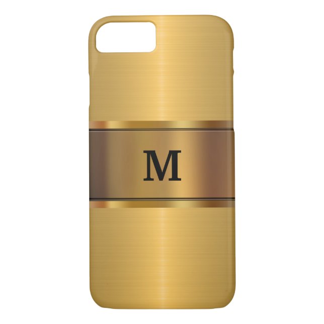 Coques Case-Mate iPhone Regard d'or du monogramme des hommes (Dos)